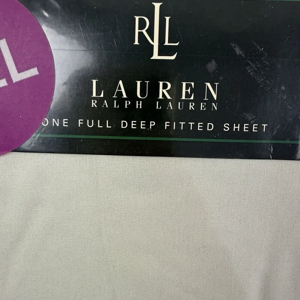 NEW LRL Ralph Lauren Home Full Deep Fitted Sheet Solid 100% Cotton Sage USA